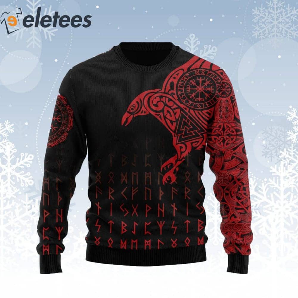 Vikings The Raven Of Odin Tattoo Ugly Christmas Sweater