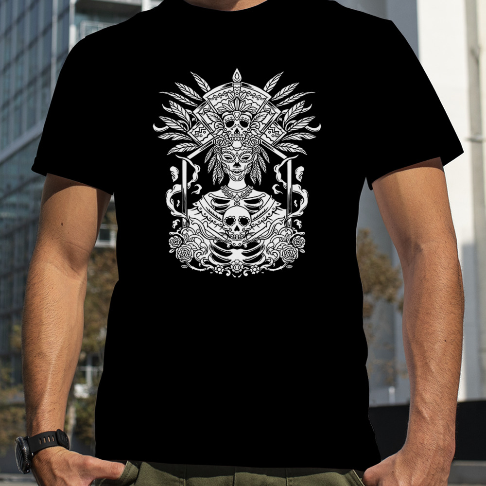 White Catrina Camiseta Day Of The Dead Dia De Los Muertos Sugar Skull From The Cure Show In Mexico City T-Shirt