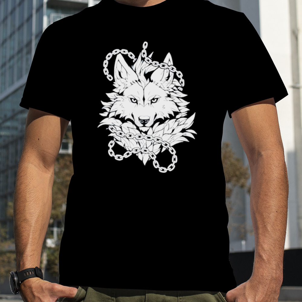 Wolf & Chains black and white shirt