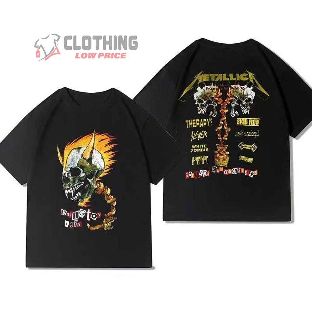 1995 Metallica Donnington Park Tour Merch, Metallica Rock Band Shirt, Metallica Donnington Park Concert T-Shirt