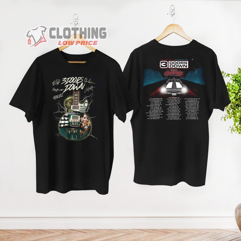 3 Doors Down Band 2023 Tour Signatures Merch, 3 Doors Down Rock Band Shirt, Away From The Sun Anniversary Concert T-Shirt