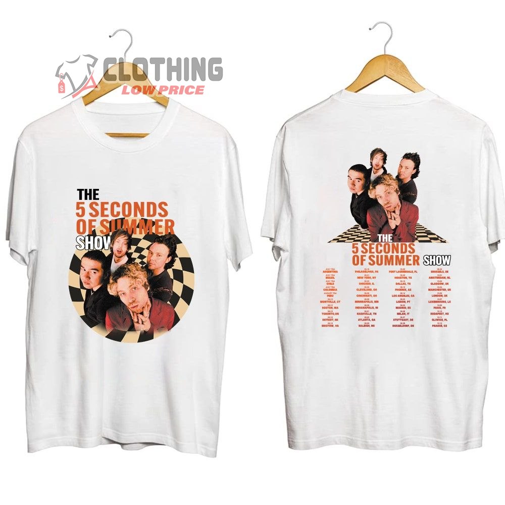 5 Seconds Of Summer 2023 Setlist Merch, 5 Seconds Of Summer World Tour 2023-2024 Shirt, 5 Seconds Of Summer 2023 Younblood Tee, 5 Seconds Of Summer 2023 Songs T-Shirt