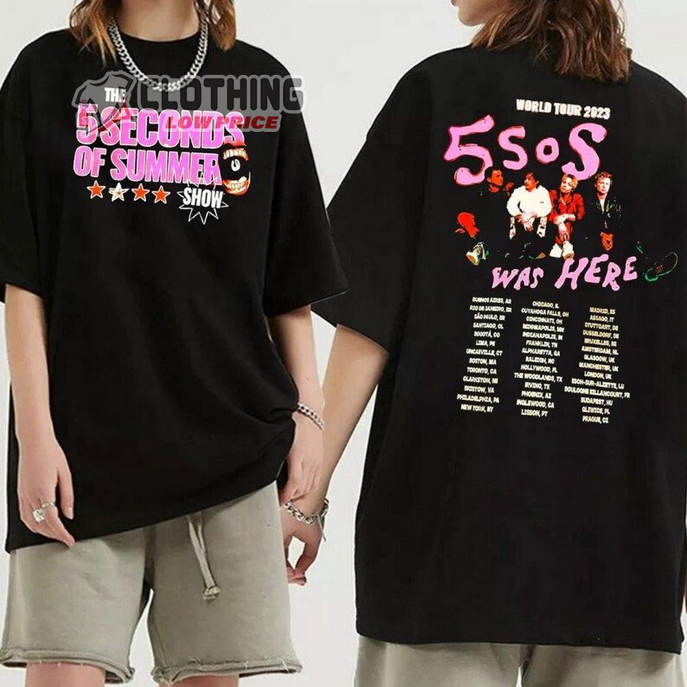 5Sos New York UK Tour Dates 2023 Shirt, 5 Seconds Of Summer World Tour 2023 Shirt, The 5 Seconds Of Summer Show Setlists Merch