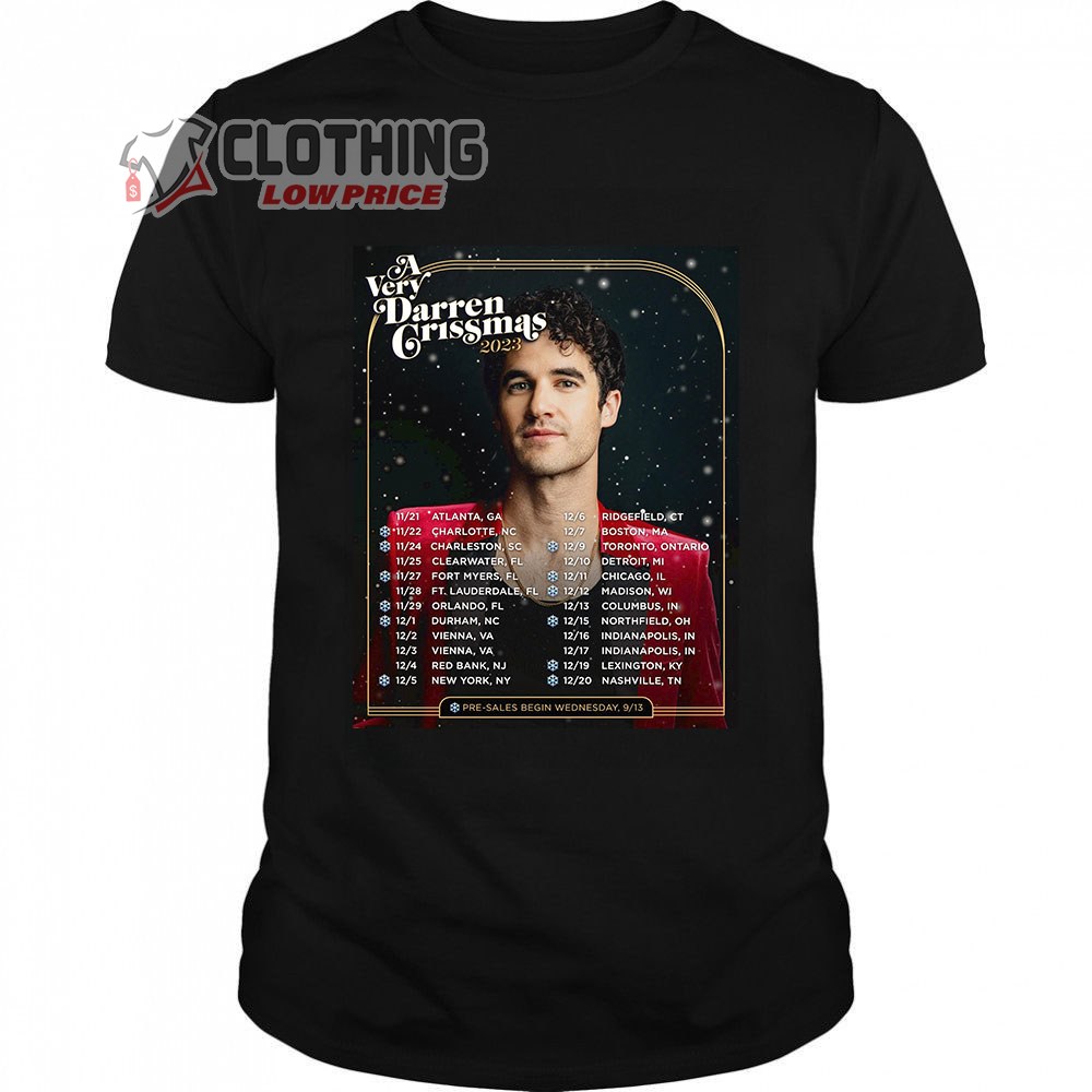 A Very Darren Crissmas Tour 2023 Merch, Darren Criss Tour 2023 Shirt,  A Very Darren Crissmas Album Tee, Darren Criss Live Dates T-Shirt