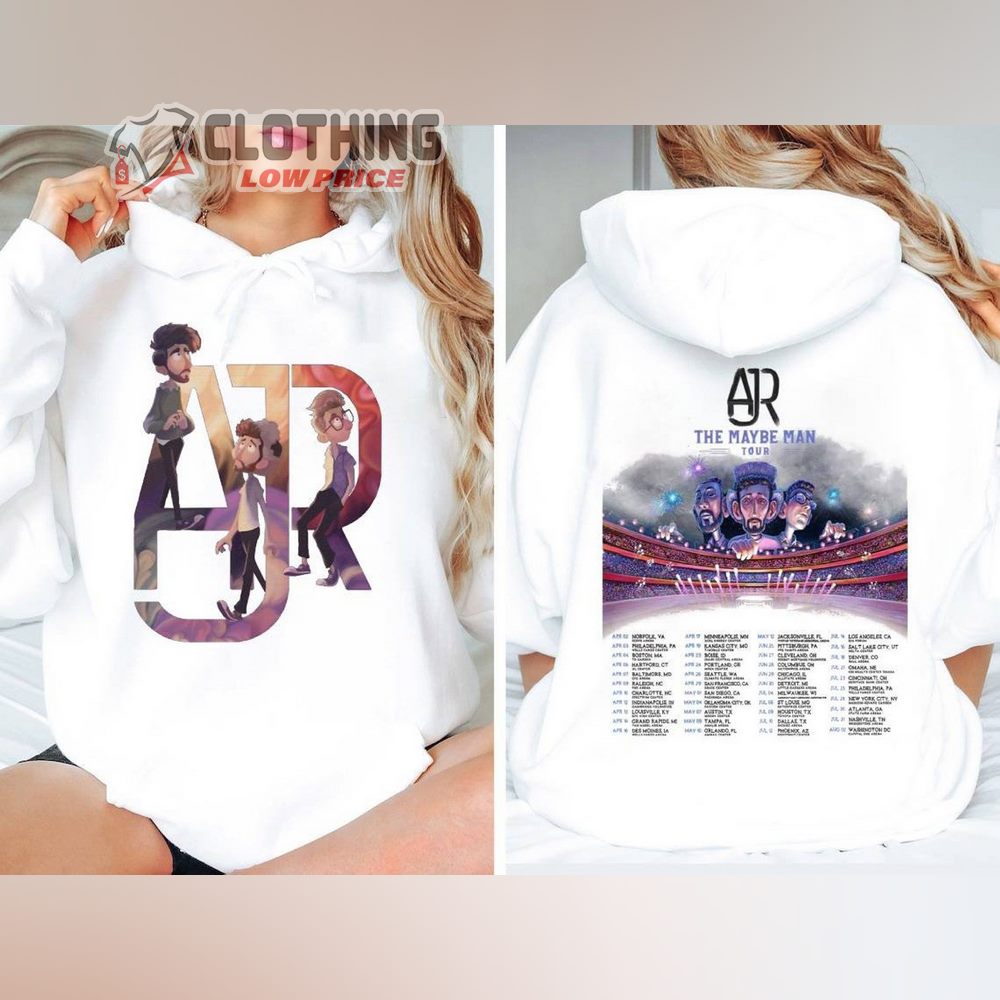 AJR Logo College Merch, AJR The Maybe Man Tour 2024 Tour 2 Sides Sweatshirt, The Maybe Man 2024 Concert Shirt, AJR 2024 Concert Hoodie