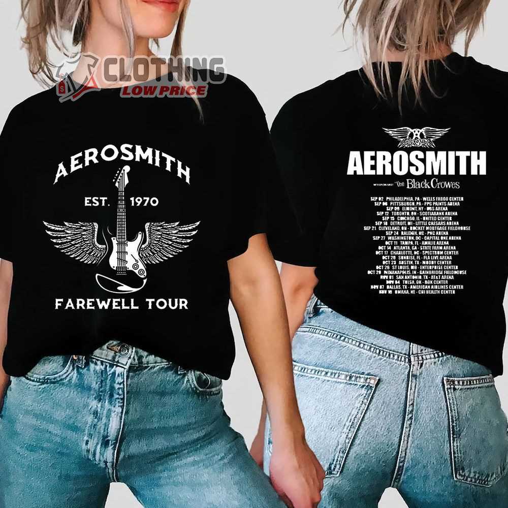 Aerosmith Farewell Tour 2023 Est 1970 Merch, Rock Music Farewell Tour 2023 Shirt, Aerosmith Peace Out Tour Dates 2023 T-Shirt