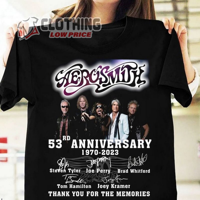 Aerosmith Farewell Tour 2023 Shirt, Aerosmith 53rd Anniversary 1970-2023 T- Shirt, Aerosmith Setlist 2023 Tour Merch