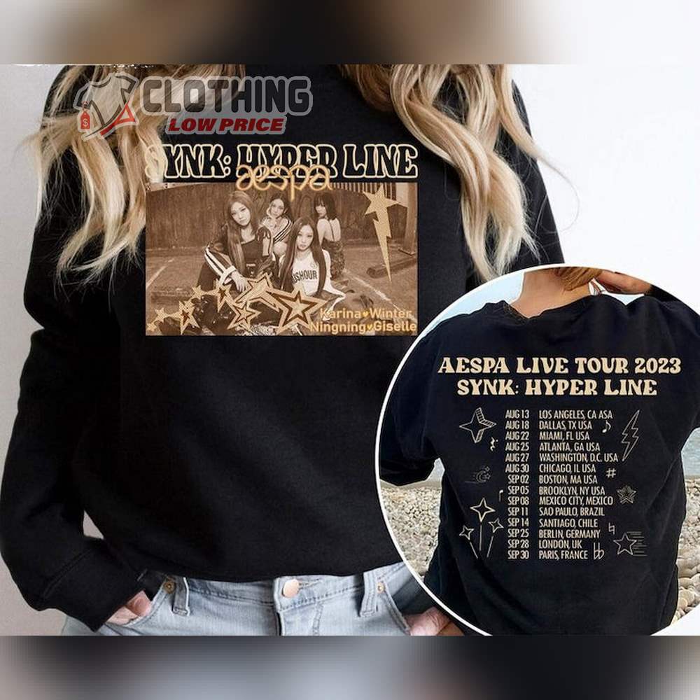 Aespa Synk Hyper Line Tour Shirt, Aespa Tour 2023 Merch