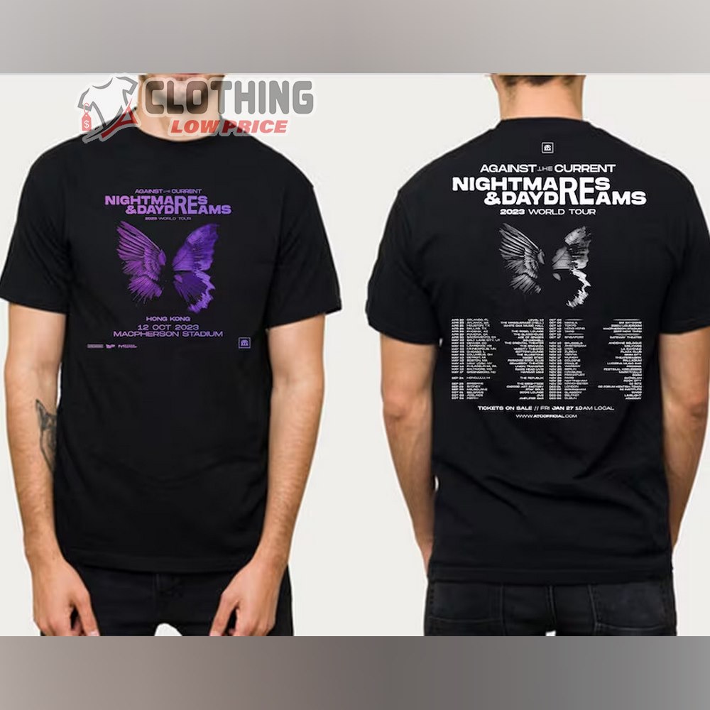 Against The Current Tour 2023 Nightmares & Day Dreams Merch, Nightmares & Day Dreams 2023 World Tour T-Shirt