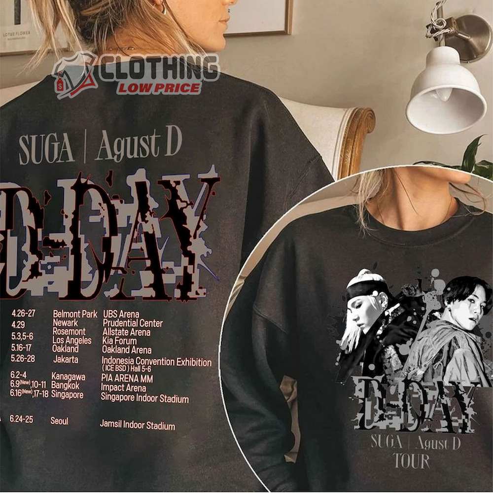 Agust D D-Day 2023 Tour Shirt, Agust D World Tour Shirt, Vintage Suga World Tour Merch