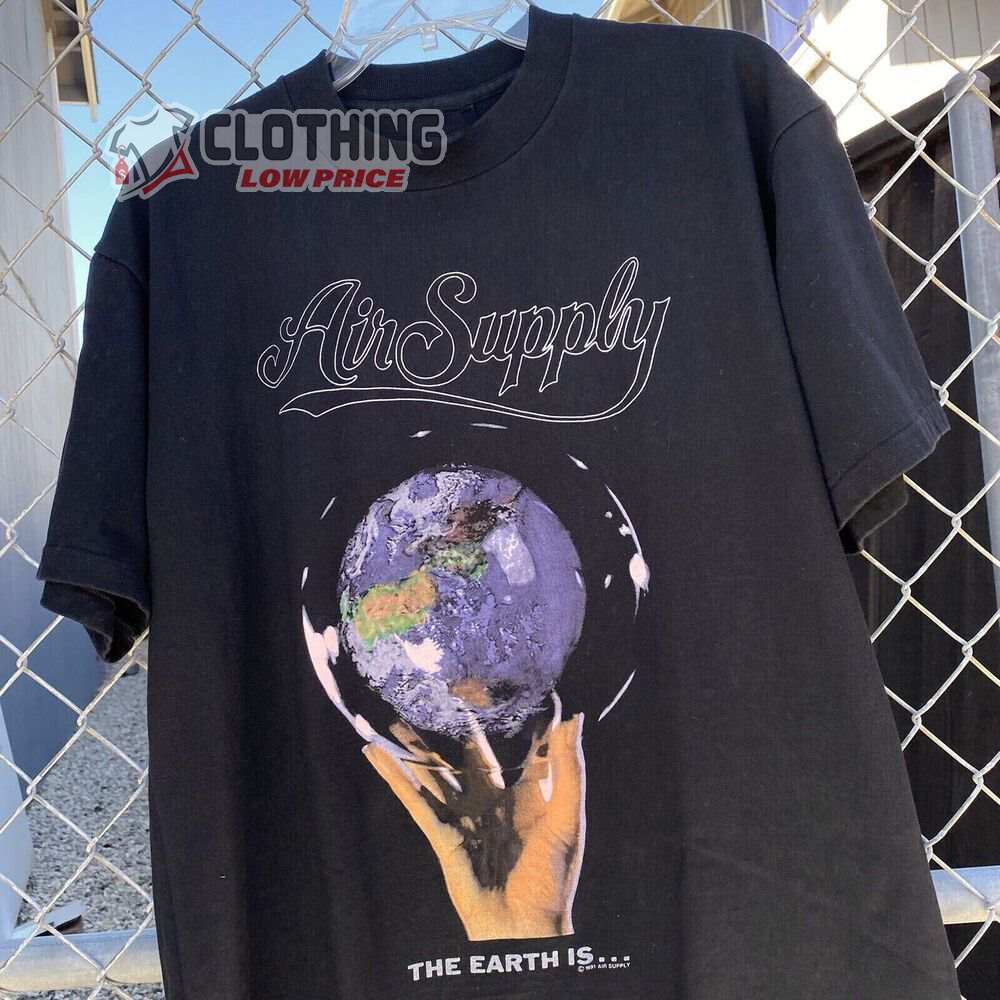 Air Supply Concert 2023 T- Shirt, New 90s Vintage Air Supply The Earth Is Black Shirt, Air Supply Albums Merch