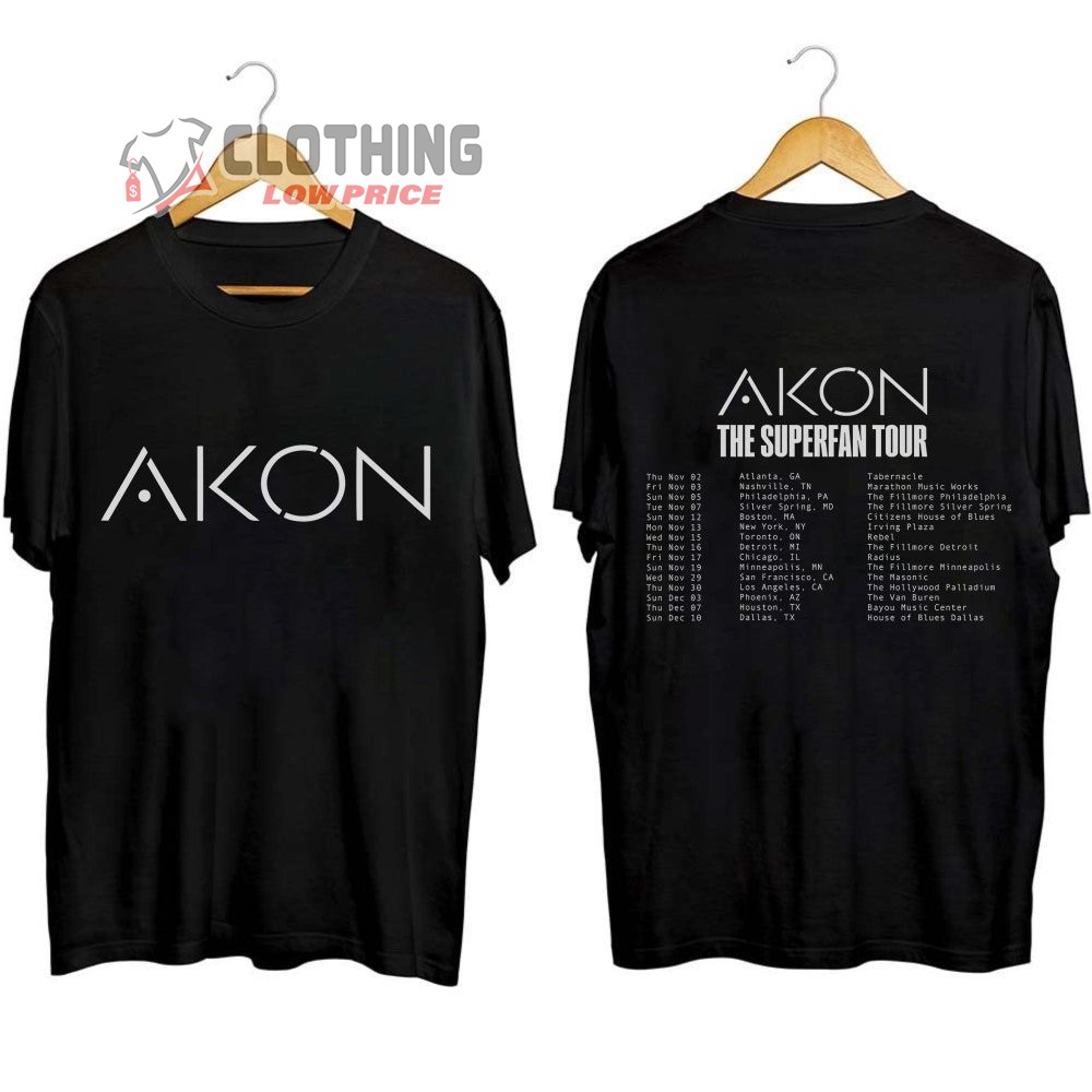 Akon Fall 2023 The Superfan Tour Merch, The Superfan Tour Akon 2023 Shirt, Akon 2023 North American Tour Dates T-Shirt