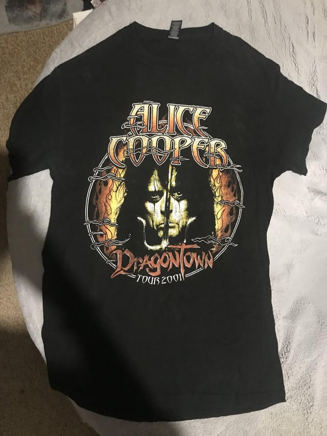 Alice Cooper Dragontown Tour 2001 Vintage T-Shirt, Alice Cooper Hit Songs Albums Tee, Alice Cooper Tour Merch