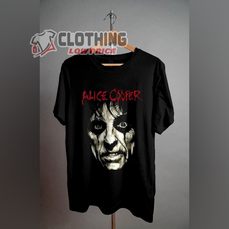 Alice Cooper Horror Face 1970s T-Shirt, Rob Zombie And Alice Cooper Concert Setlist 2023 Sweater Merch