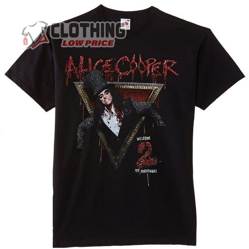 Alice Cooper Welcome To My Nightmare Rock Official T- Shirt, Alice Cooper Halloween Setlist Merch, Alice Cooper Halloween T- Shirt