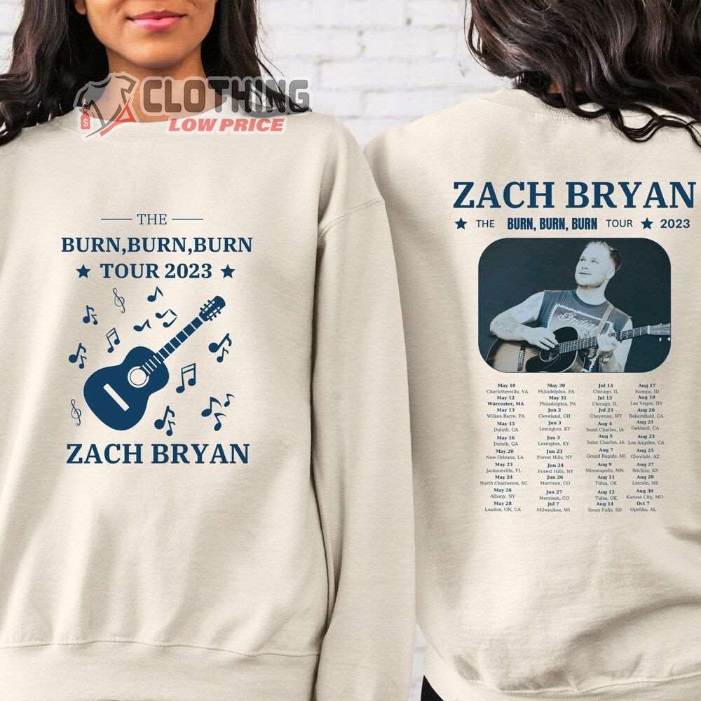 American Burn Burn Burn Tour 2023 Zach Bryan Merch Zach Bryan Album 2023 Shirt Zach Bryan World Tour 2023 T-Shirt