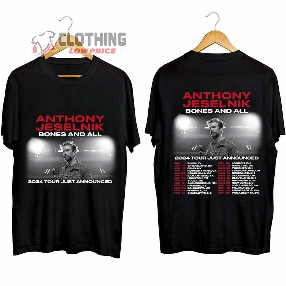 Anthony Jeselnik Bones And All 2024 Tour Merch, Anthony Jeselnik 2024 Tour Just Announced Shirt, Anthony Jeselnik 2024 Concert, Bones and All Concert T-Shirt