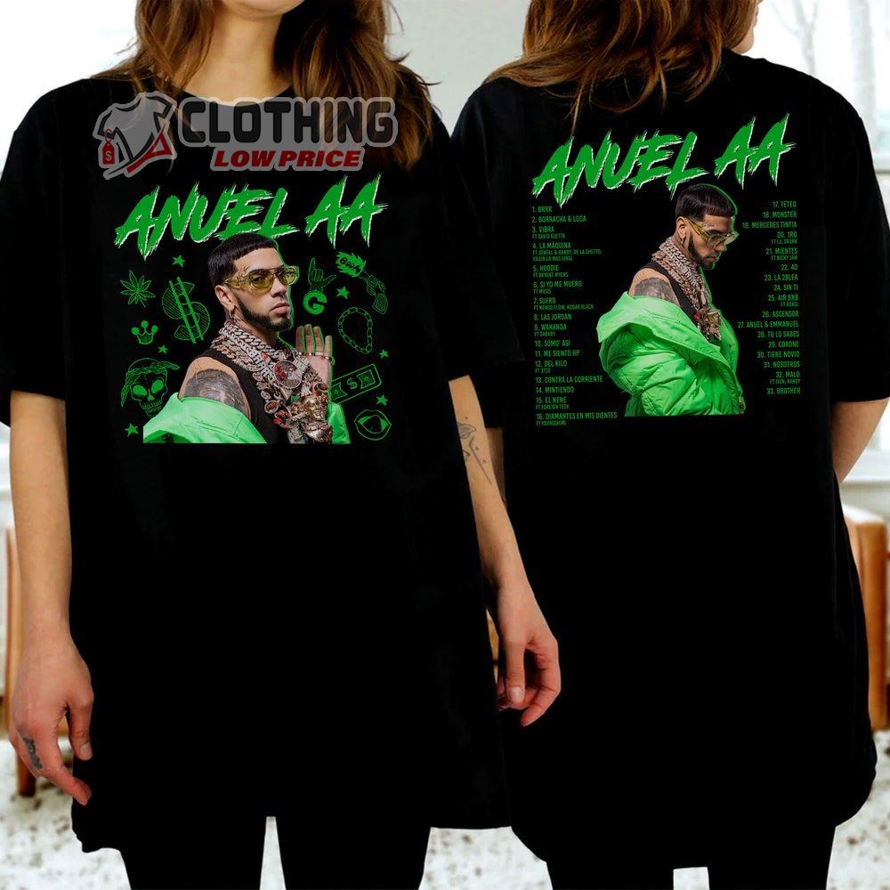 Anuel AA Country Music Tour 2023 Merch, Anuel AA Tour Dates 2023 Shirt, Anuel AA World Tour 2023 Setlist T-Shirt