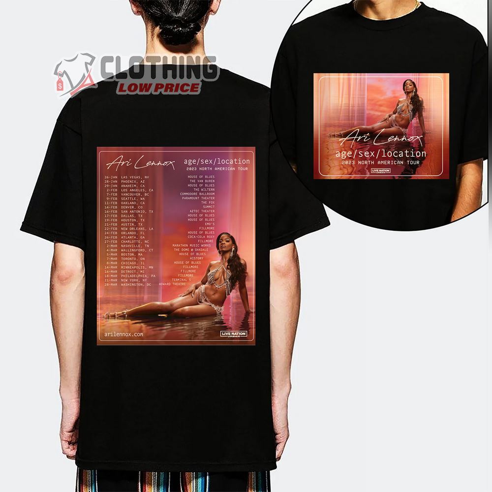 Ari Lennox 2023 North American Tour Merch Ari Lennox Age Sex Location 2023 North American Tour Shirt Ari Lennox World Tour 2023 Setlist T-Shirt