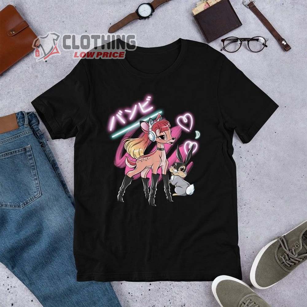 Ariana Grande And Bambi Unisex Short Sleeve Cotton Jersey Graphic T-Shirt, Ariana Grande 7 Rings Merch