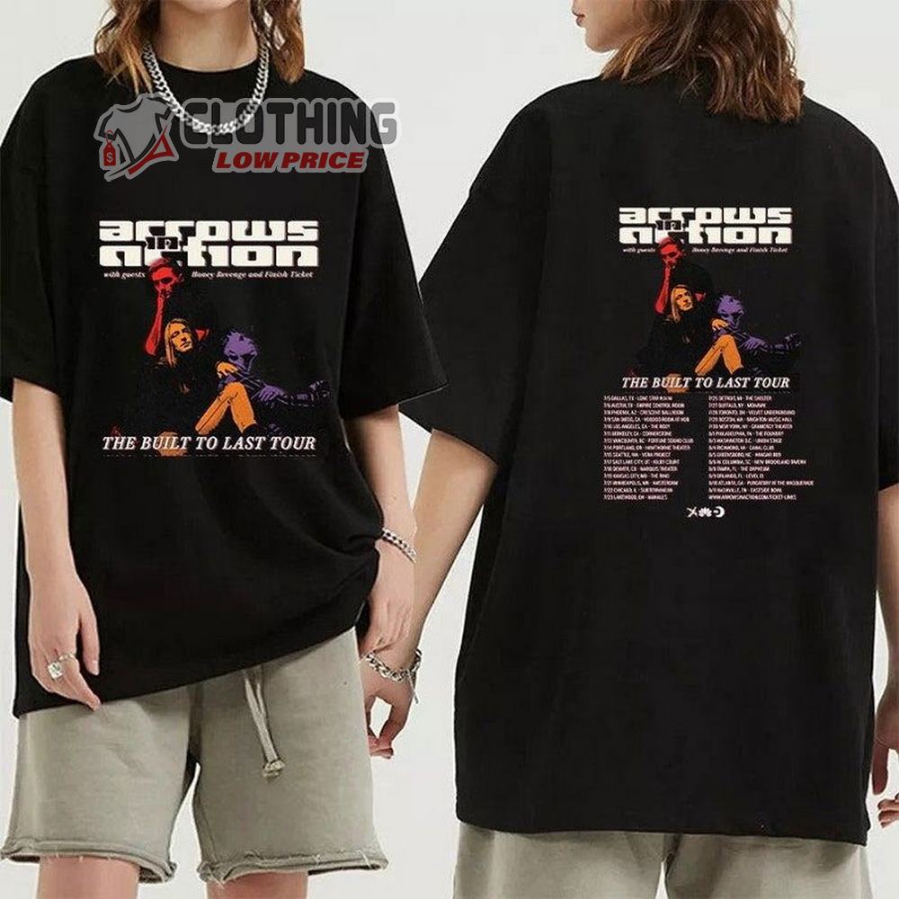 Arrow In Action The Built To Last Tour 2023 Merch, Arrow In Action Band Shirt For Fan, Arrow In Action 2023 Concert T-Shirt