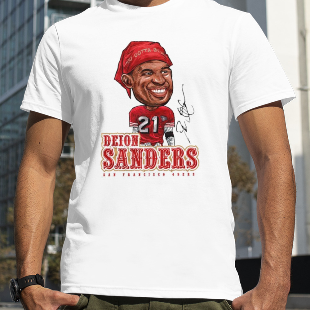 Deion Sanders San Francisco 49ers cartoon signature shirt