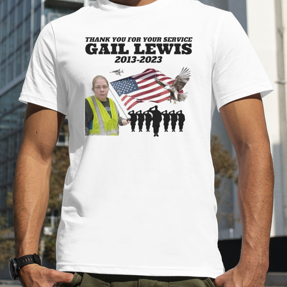 Gail Lewis Thank You For Your Service 2013-2023 American Flag shirt