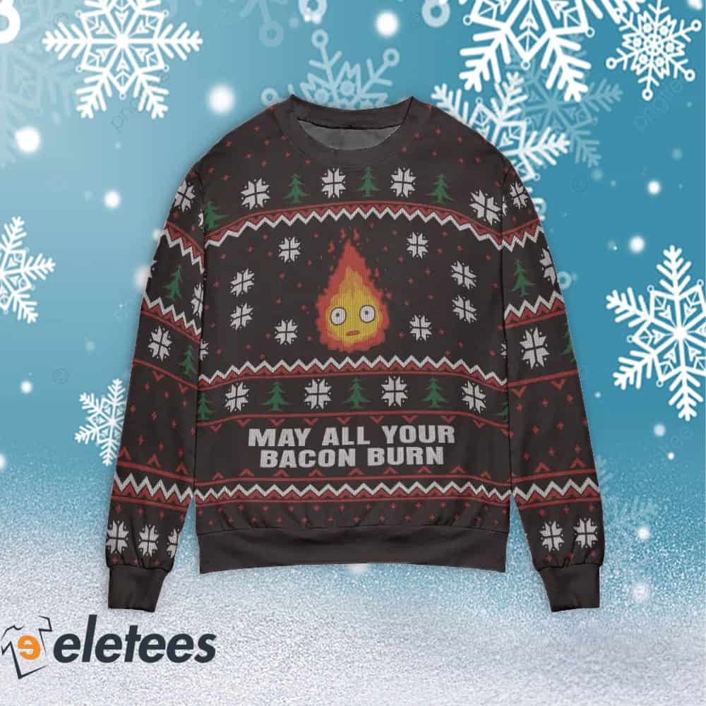 Howl's Moving Castle Calcifer Ugly Christmas Sweater