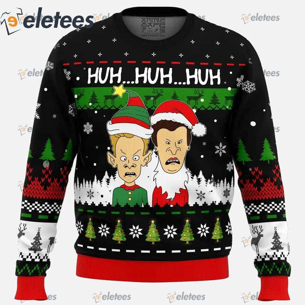 Huh...Huh...Huh... Beavis and Butthead Ugly Christmas Sweater