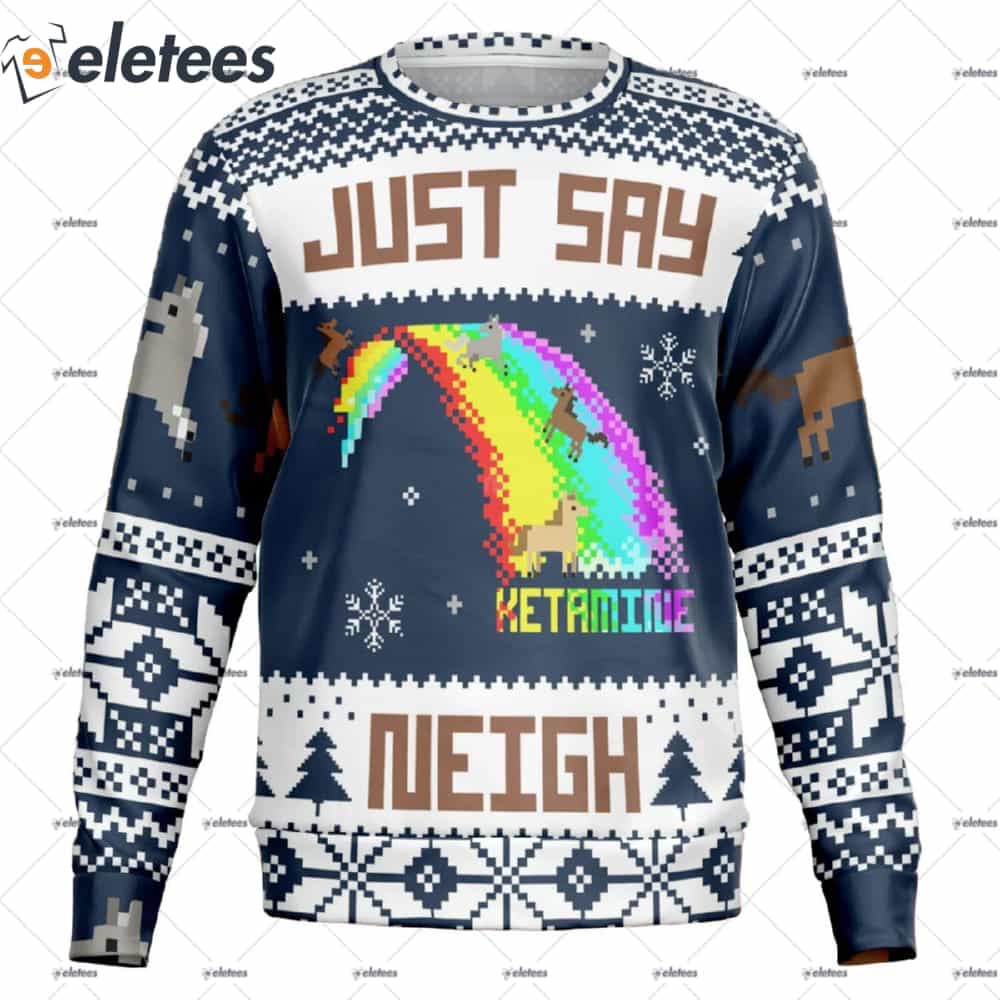 Just Say Neigh Ugly Christmas Sweater
