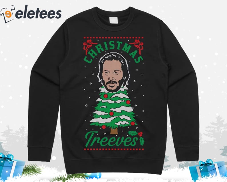 Keanu Reeves Christmas Treeves Ugly Christmas Sweater