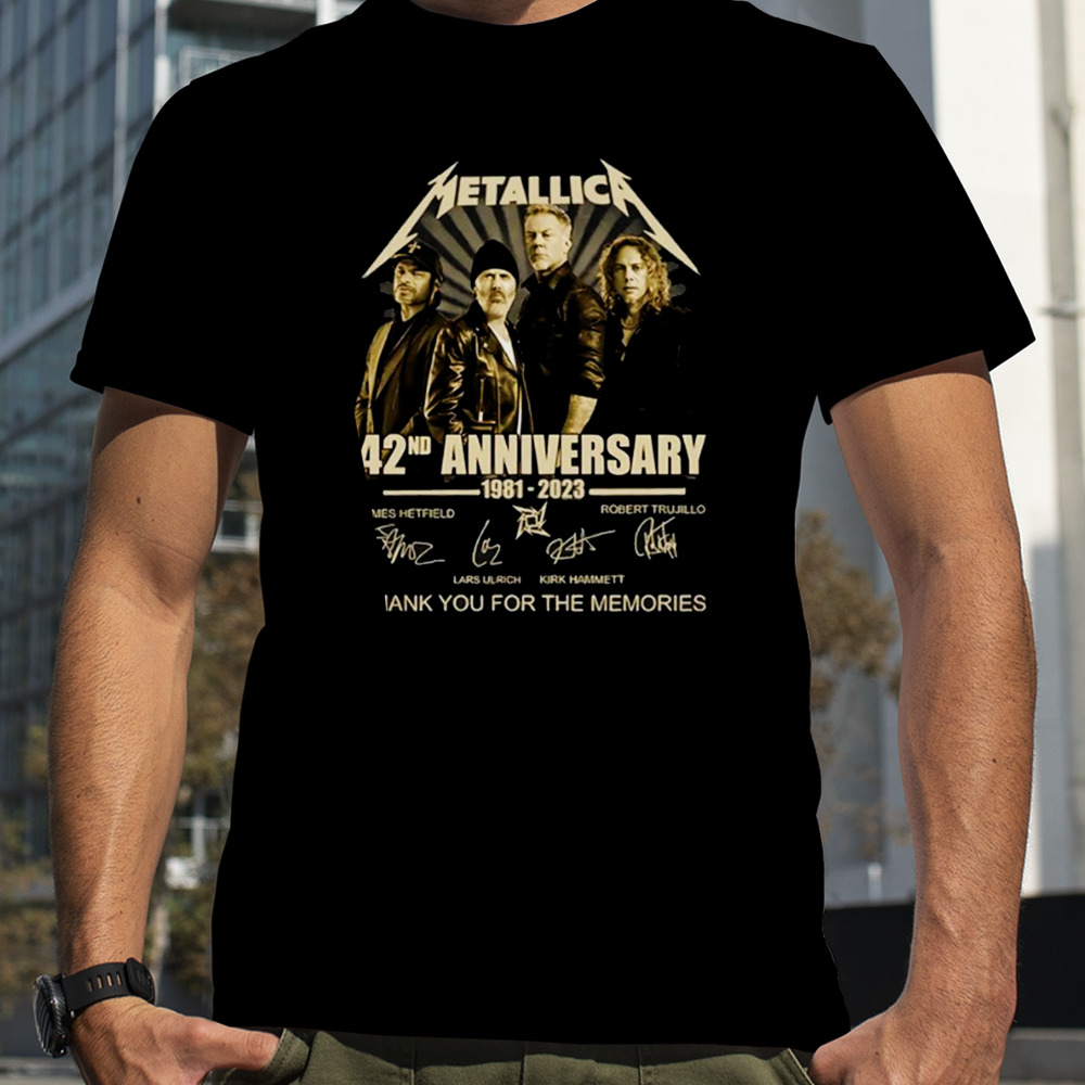 Metallica 42nd Anniversary 1981-2023 The Memories Signature Members For Fans T-Shirt