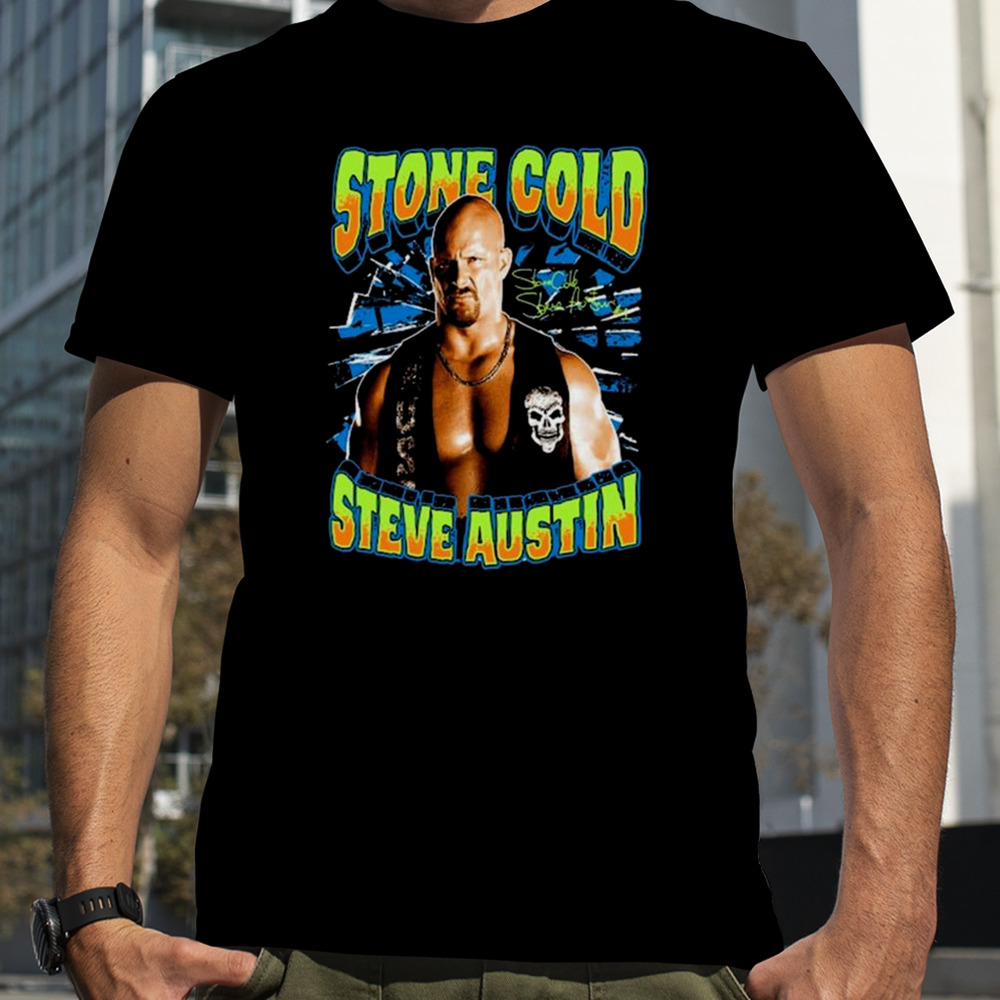 Ripple Junction Black Stone Cold Steve Austin Glow Ink T-shirt