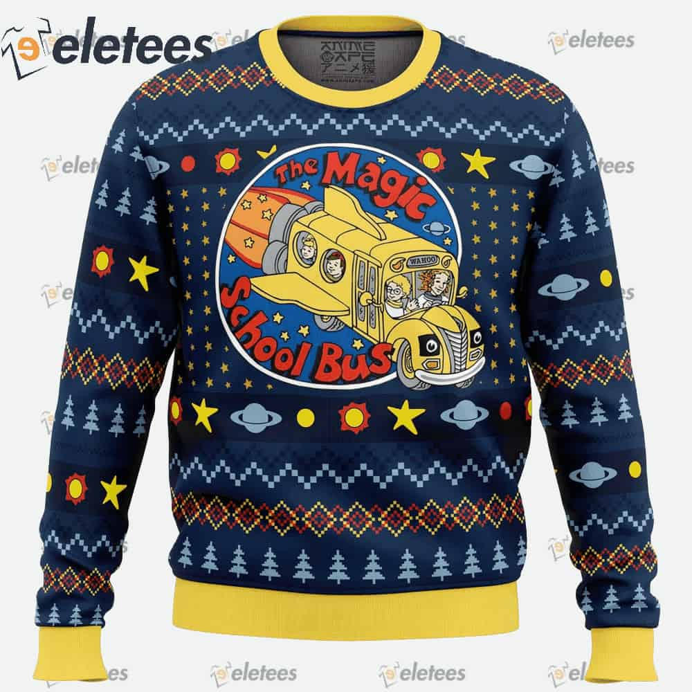 Wahoo The Magic School Bus Ugly Christmas Sweater