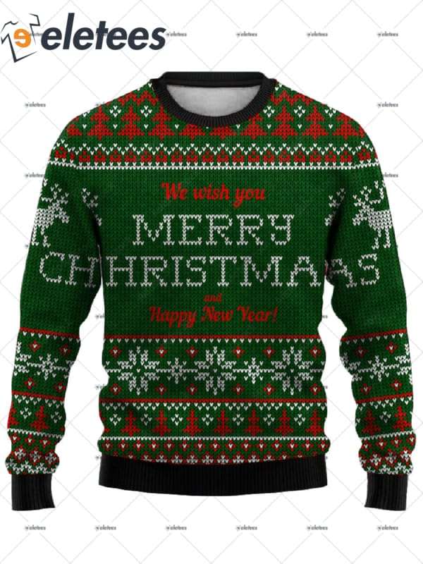 We Wish Merry Christmas Knit Graphic Ugly Christmas Sweater