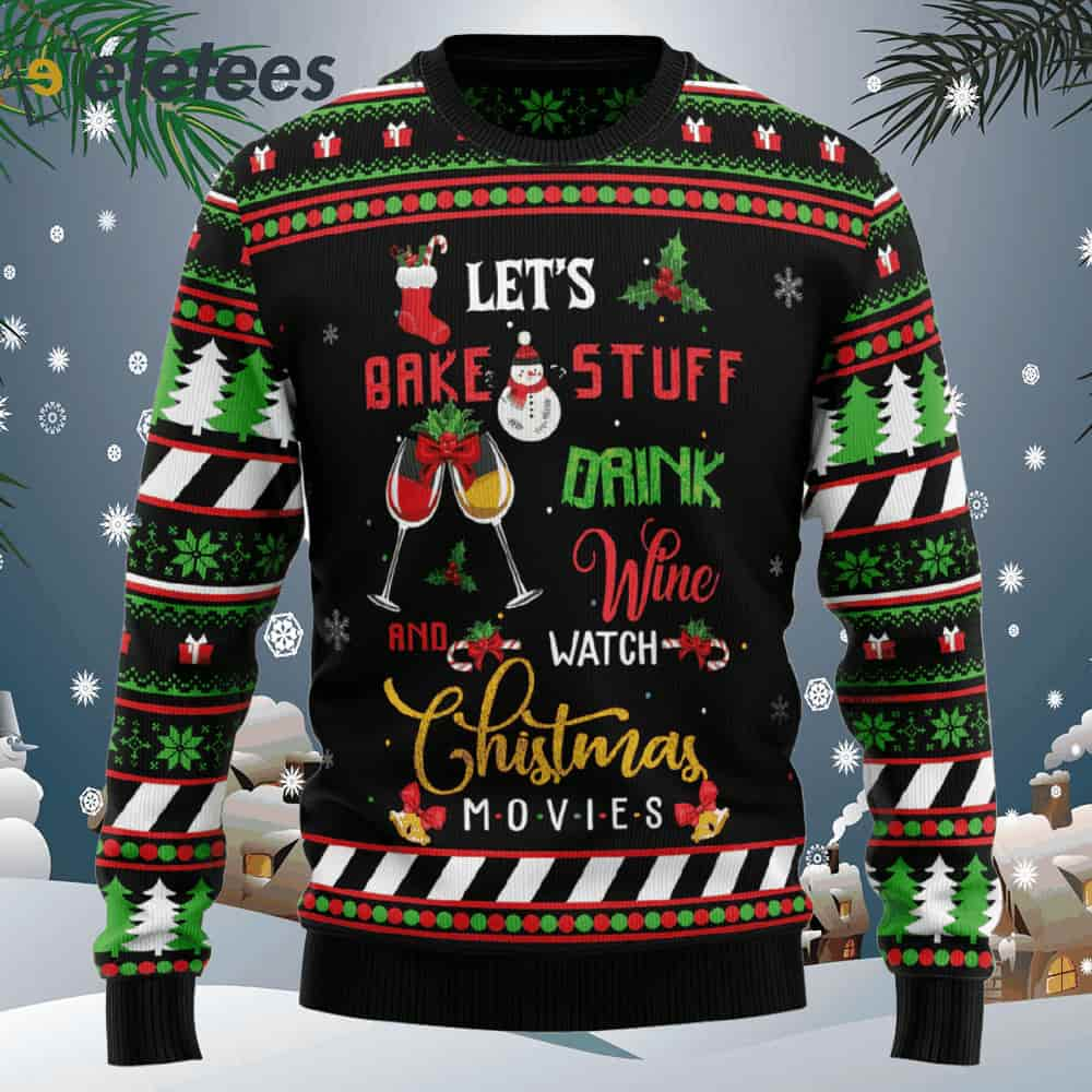 Wine Christmas Movie Ugly Christmas Sweater