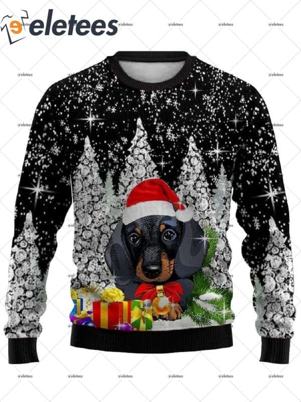 Winter Dachshund Gift Ugly Christmas Sweater