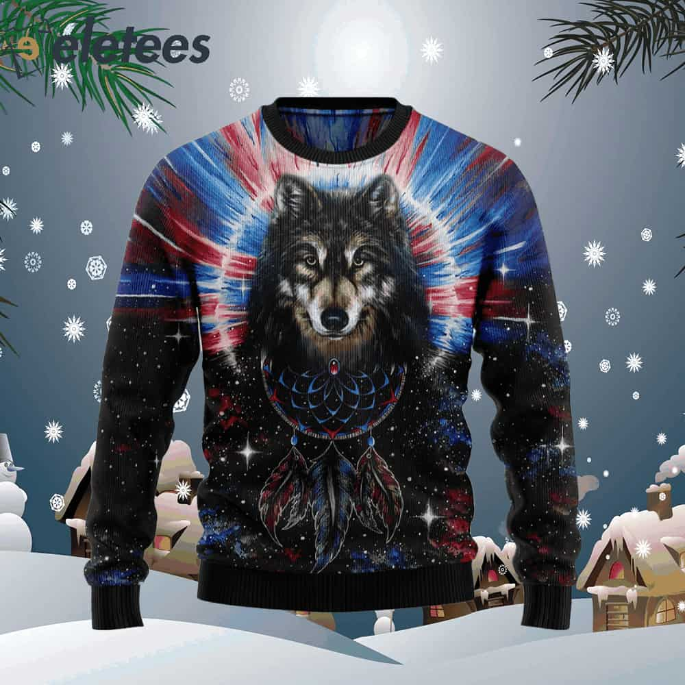 Wolf Dream Catcher Ugly Christmas Sweater