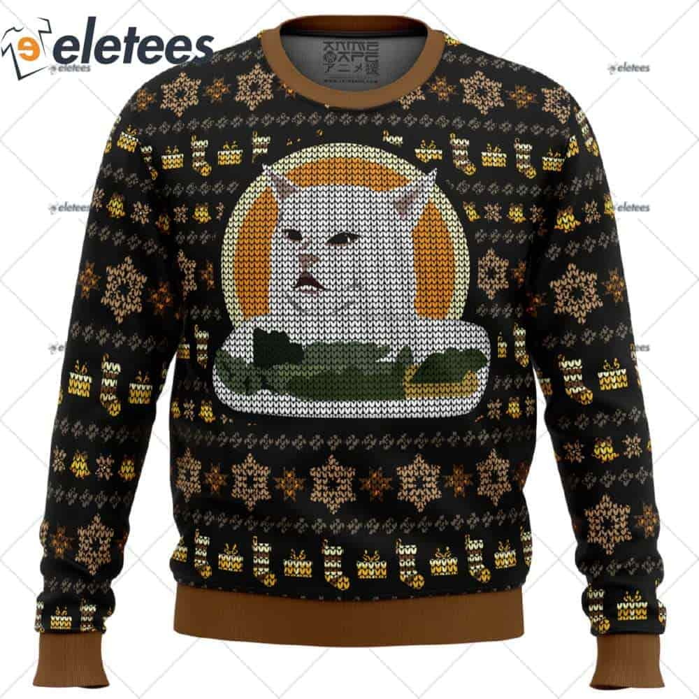 Woman Yelling At Cat Meme V2 Ugly Christmas Sweater