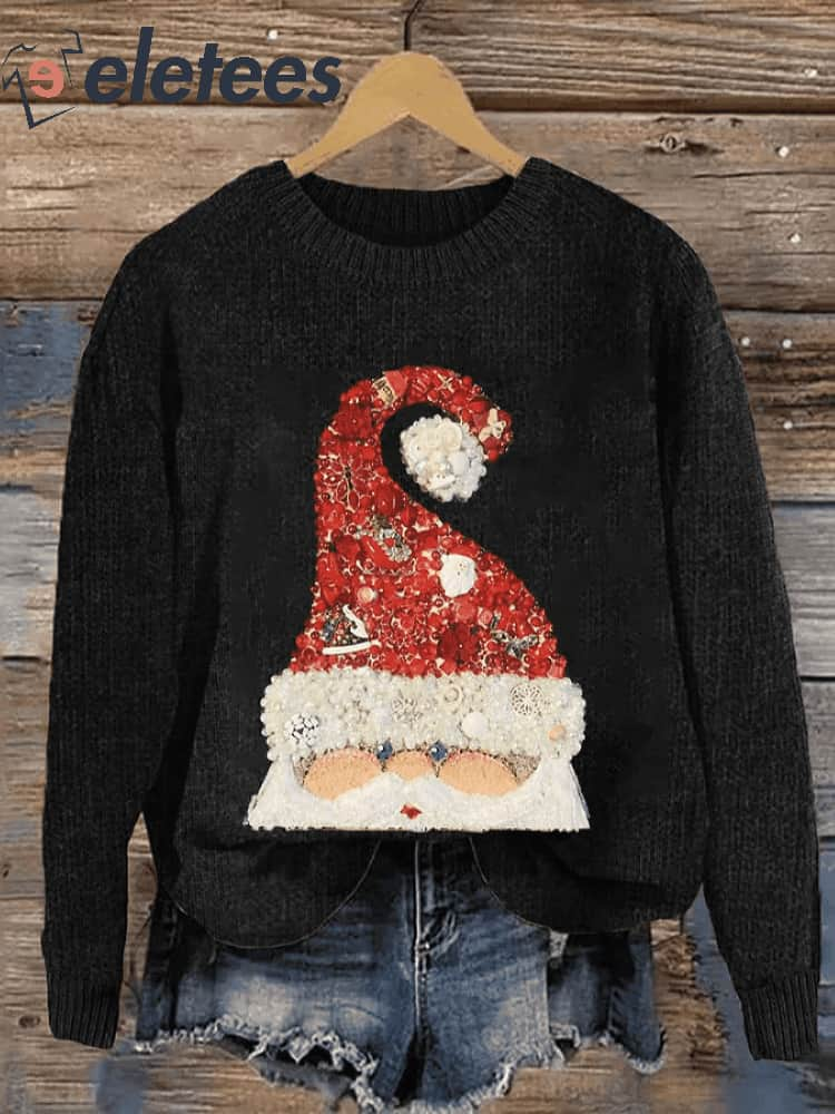 Women's Christmas Santa Claus Jewel Art Sweatshirt