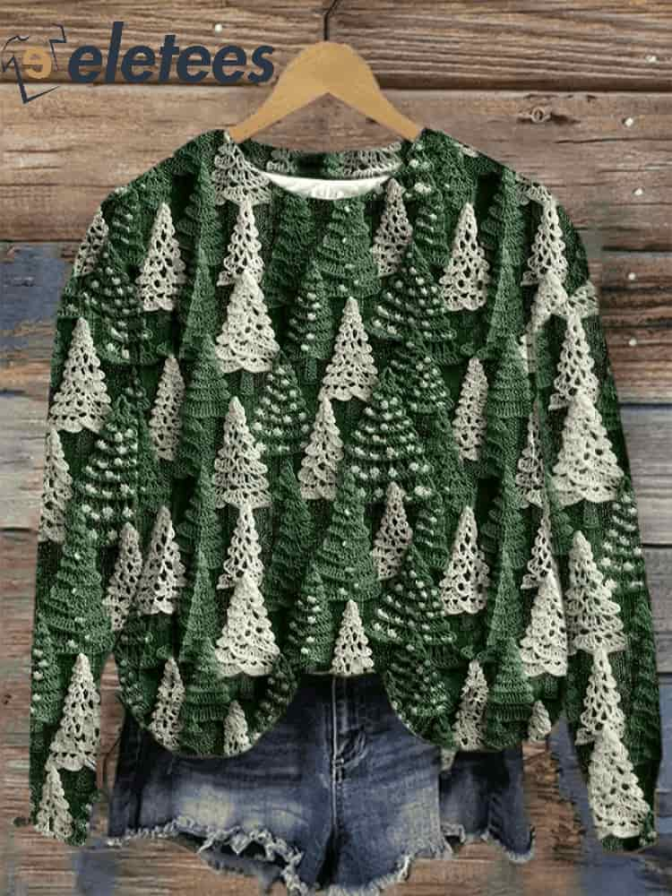 Women's Christmas Tree Print Sweater