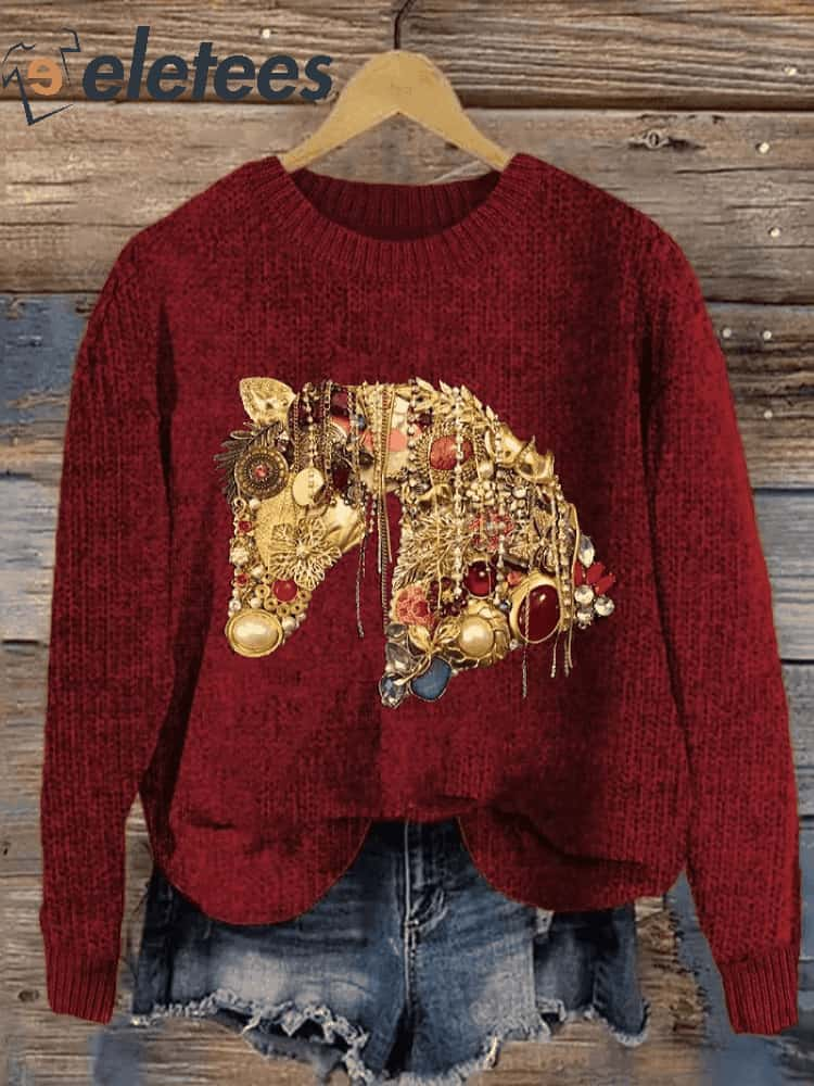 Women's Jewelry Horse Print Sweatshirt