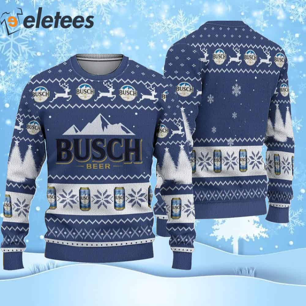 Xmas Busch Beer Ugly Christmas Sweater