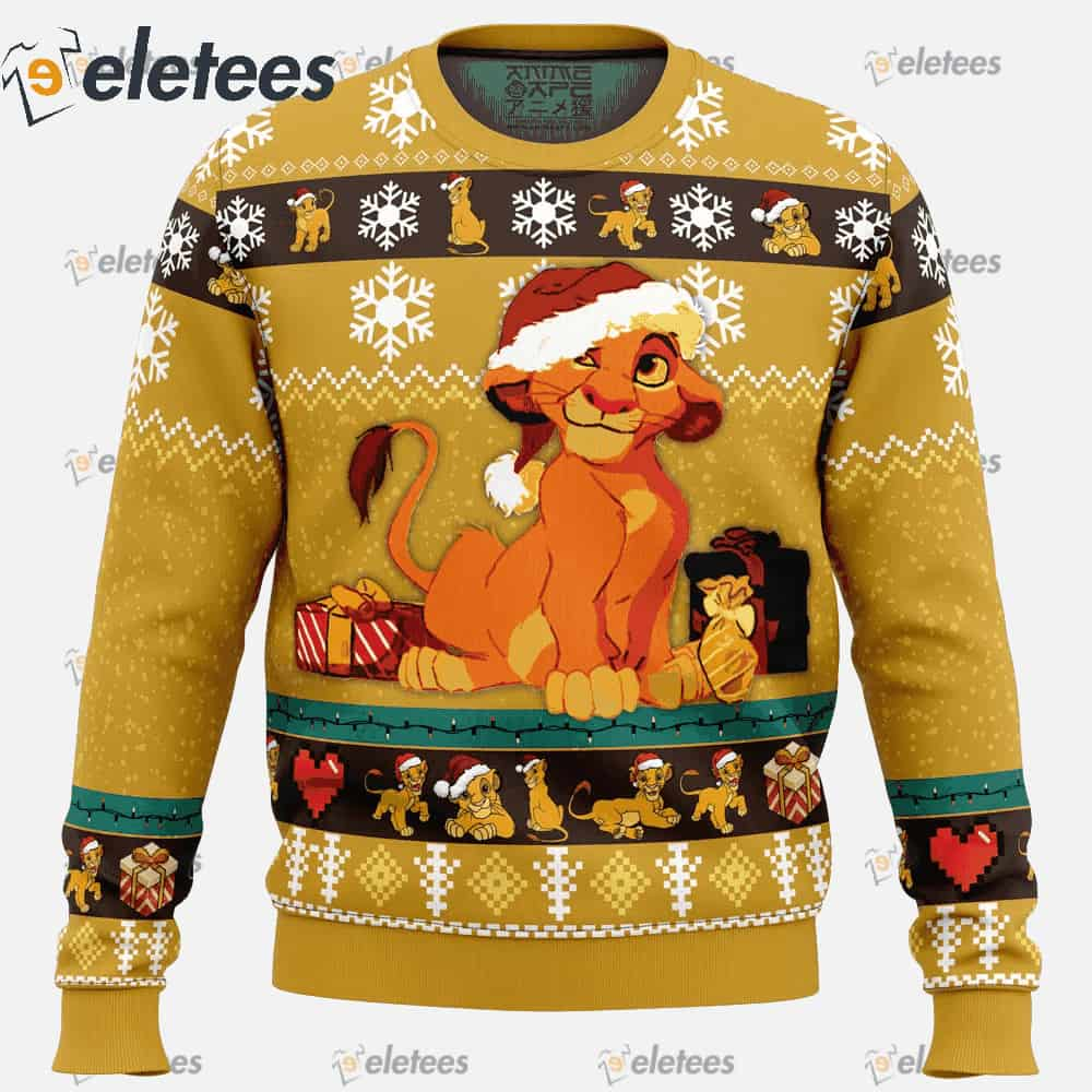 Young Simba The Lion King Ugly Christmas Sweater