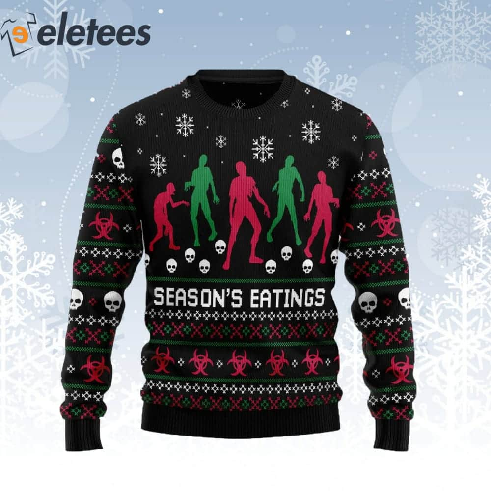 Zoombie Season's Eatings Ugly Christmas Sweater