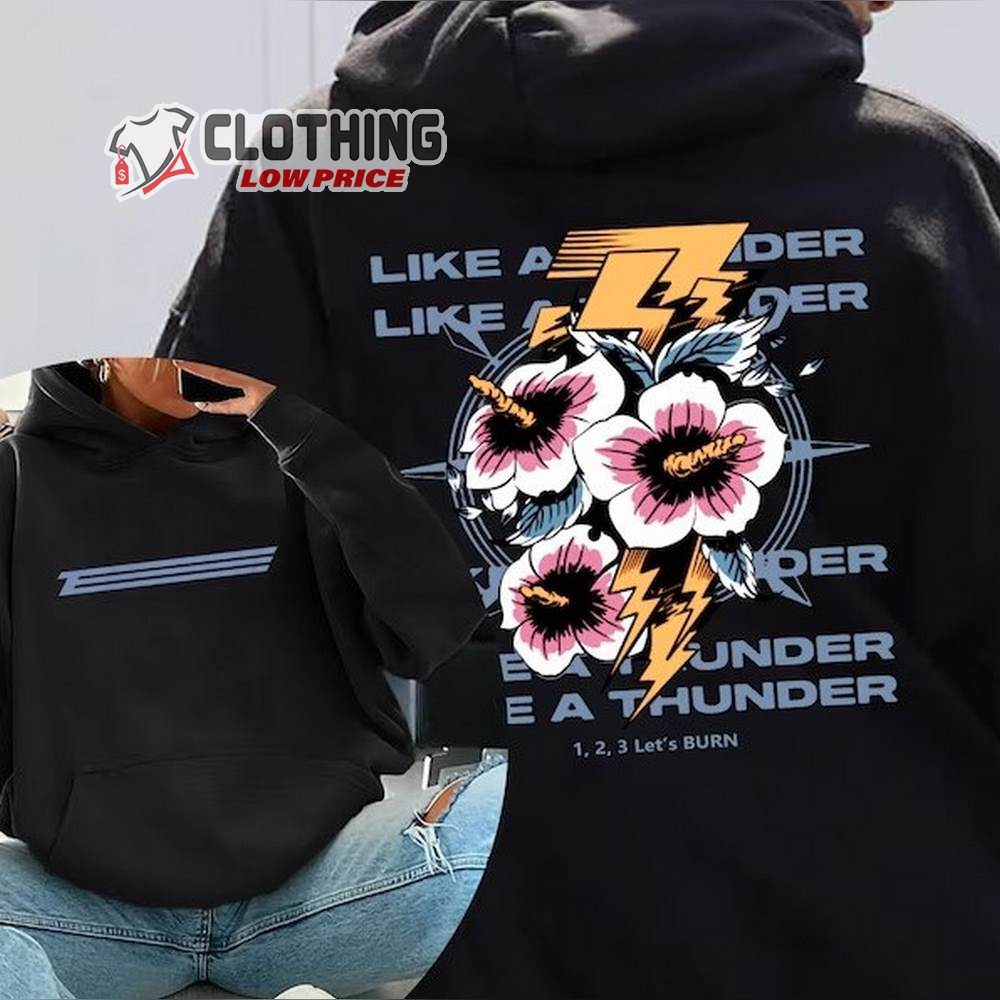 Ateez Like A Thunder Merch, Ateez The Fellowship Break The Wall Word Tour Shirt, Ateez Like A Thunder 1,2,3 Let's Burn Hoodie