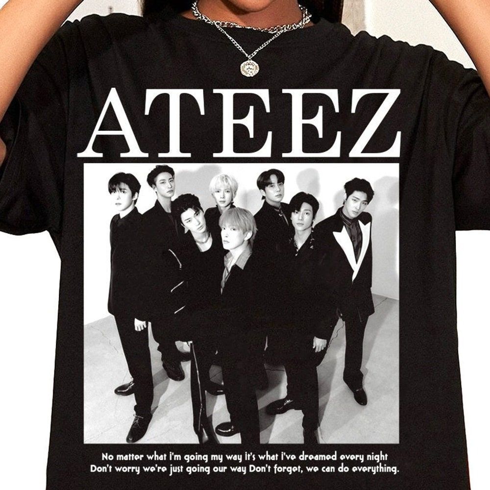 Ateez The Fellowship Tour 2022 Merch Kpop Graphic T-Shirt