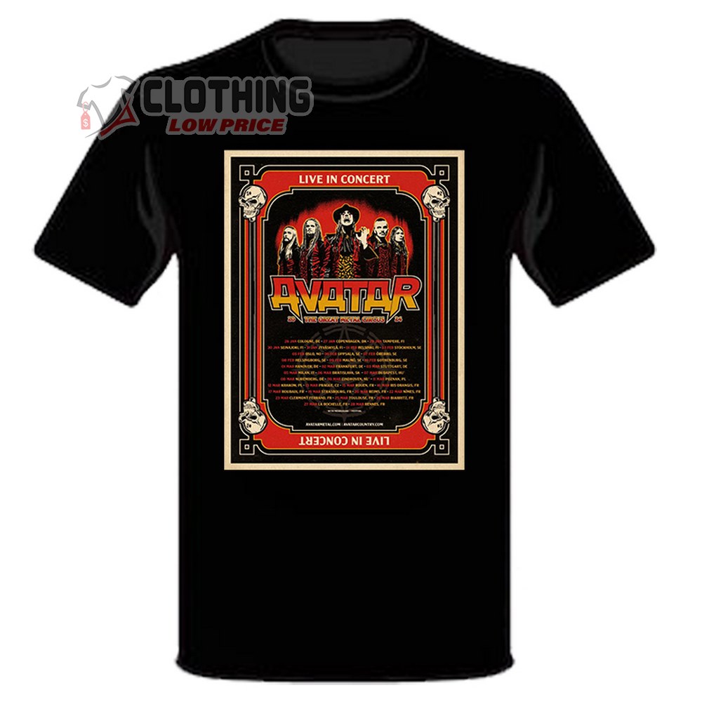 Avatar Tour 2024 Live In Concert Poster Merch, Avatar Tour 2024 Dates T-Shirt