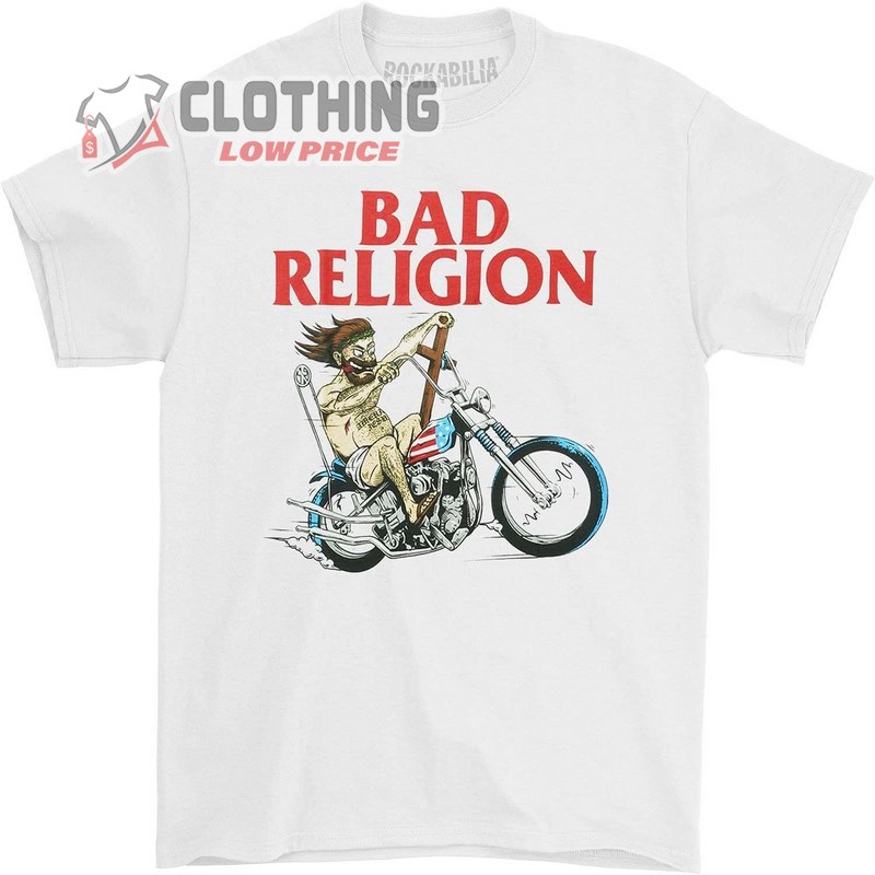 Bad Religion Men's American Jesus Music Tour 2023 T-Shirt White