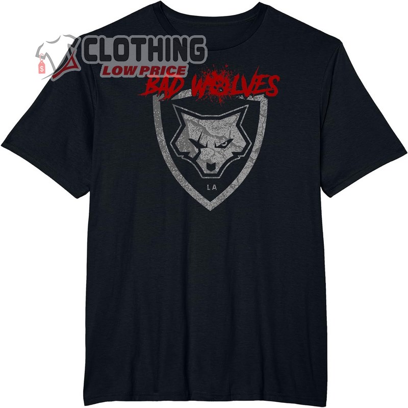 Bad Wolves Paw Logo Shield Music Tour T-Shirt